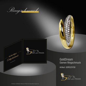 GoldDream Goldring GoldDream Gold Ring Loop Gr.58 Zirkonia (Fingerring), Damen Ring Loop aus 333 Gelbgold - 8 Karat, Farbe: gold, weiß