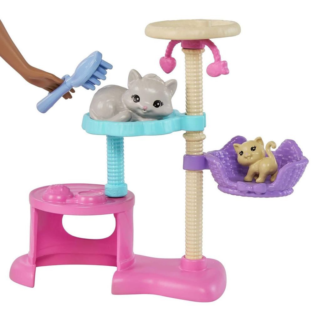 Barbie Anziehpuppe Kitty Condo Spiel-Set Barbie HHB70 Puppe mit Katzen Mattel