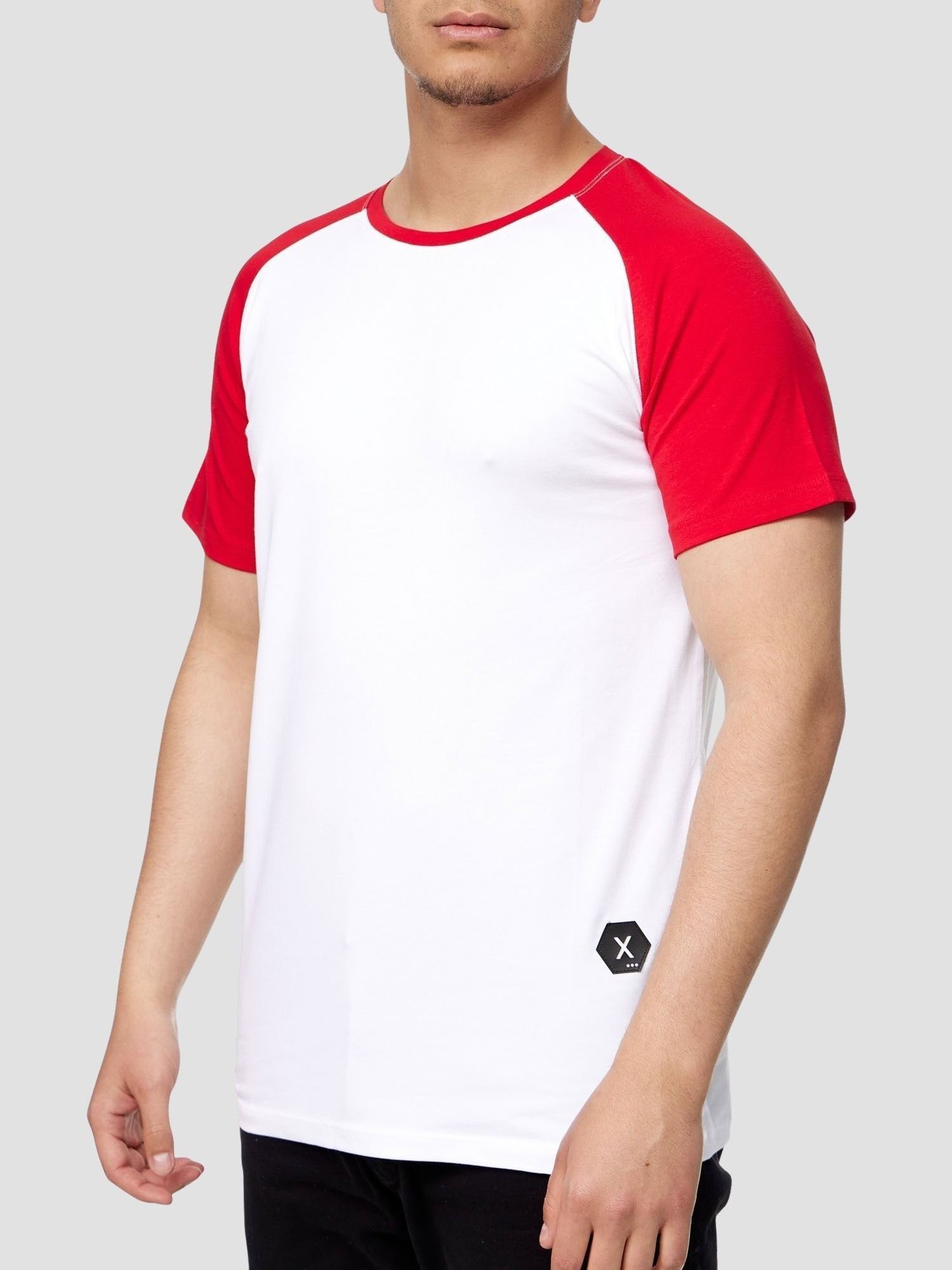 John Kayna T-Shirt John Kayna T Shirt Herren Tshirt Tee T-Shirt für Männer Polo Poloshirt (Shirt Polo Kurzarmshirt Tee, 1-tlg) Fitness Freizeit Casual Rot Schwarz