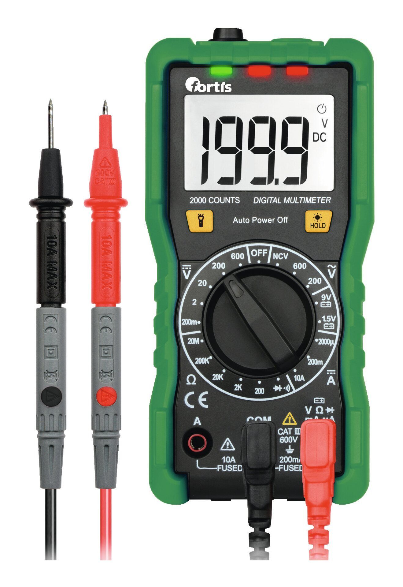 fortis Multimeter, Digital 0,1 mV-600V