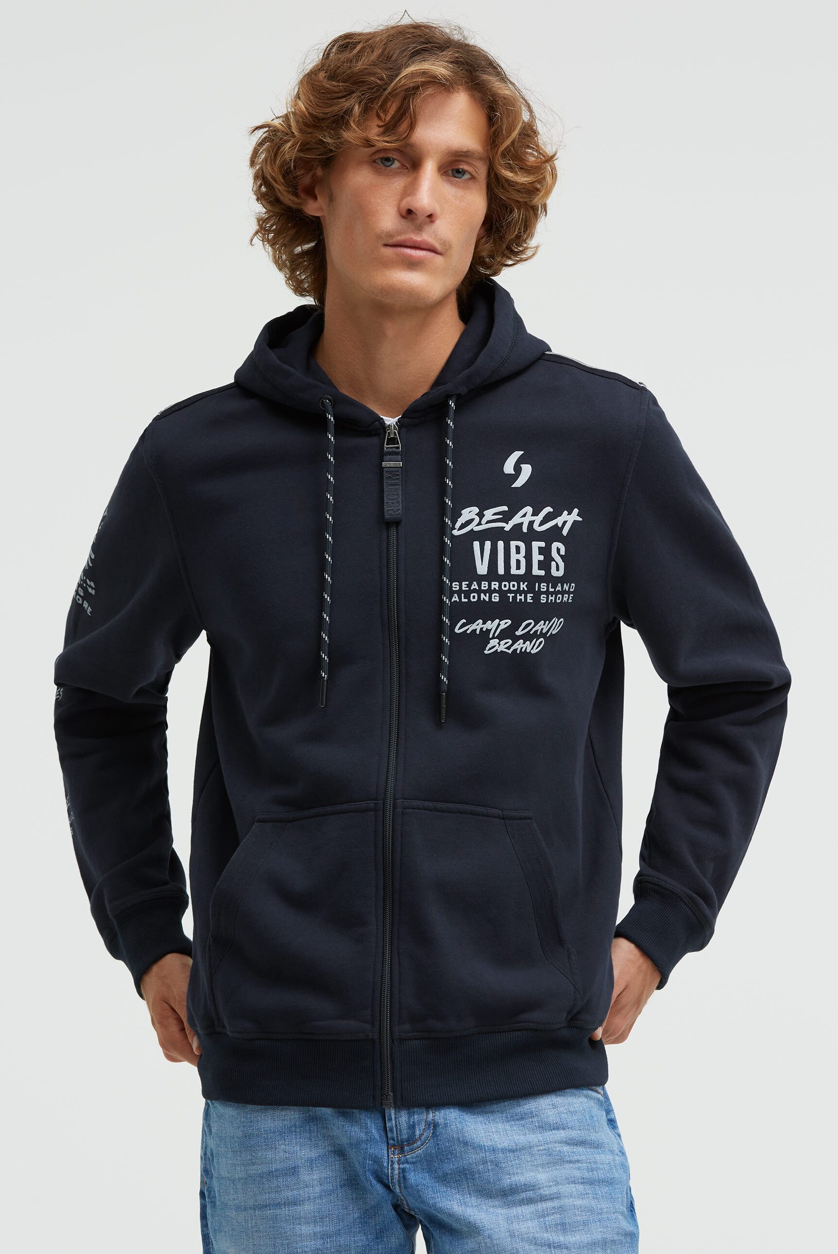 CAMP DAVID Kapuzensweatjacke aus Baumwolle