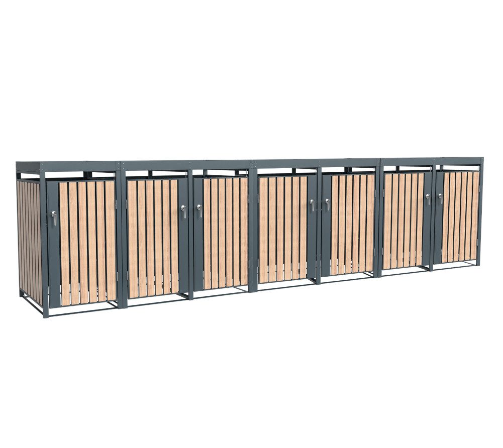 WESTMANN Mülltonnenbox Planta (1 St), Platz für 7 Mülltonnen je 140/240 L, LxBxH 84x464x124 cm