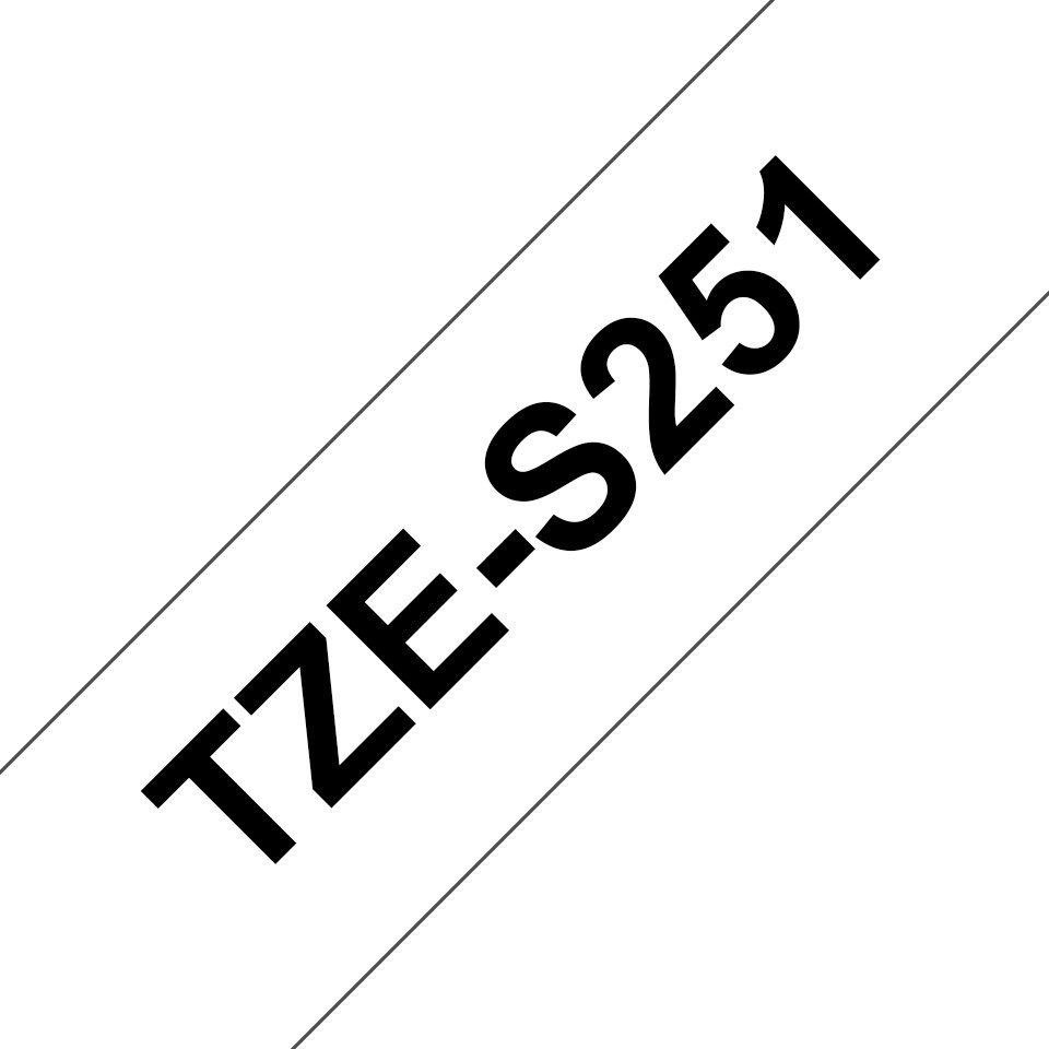 Brother Schriftband TZe-S251 (extra st) Schwarz auf Weiß Tintenpatrone