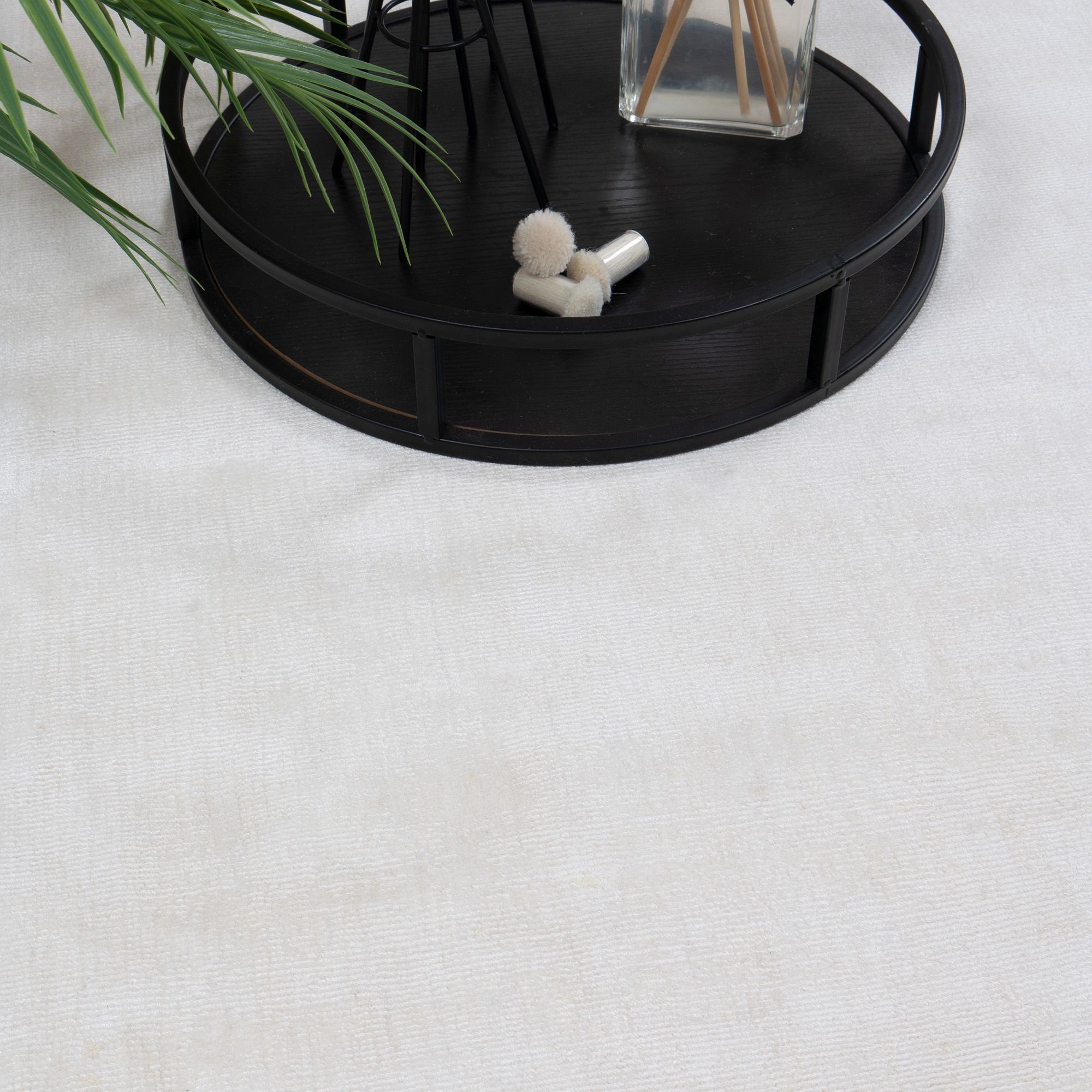 NOBEL Consilio Viskose Wohnzimmer moderner Concept luxuriös Teppich Ivory Designteppich weich, Seidenglanz