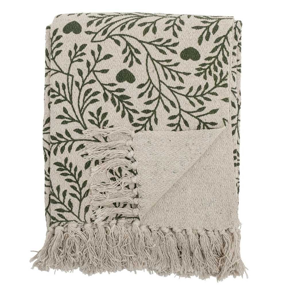 Wolldecke Bloomingville Decke MARIBELLE Grün Natur günstig online kaufen