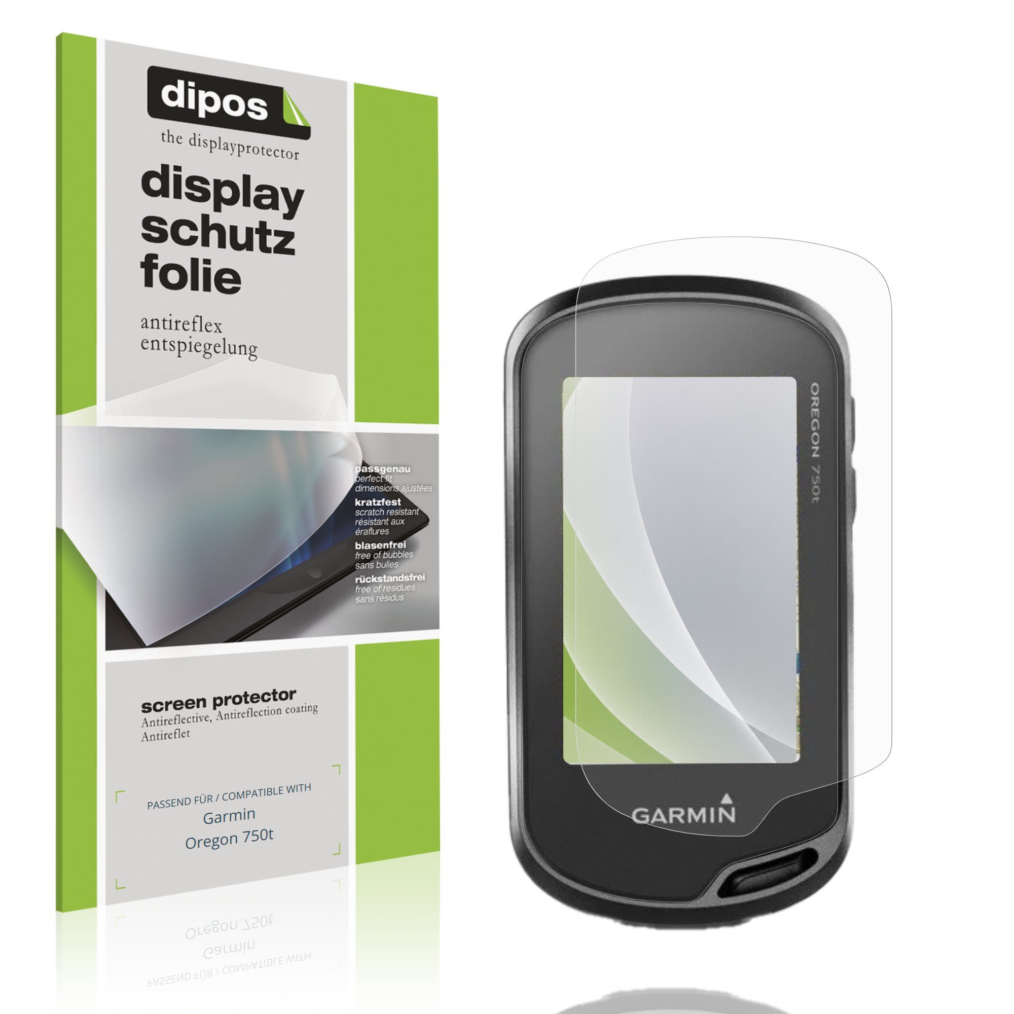 dipos Displayschutzfolie Schutzfolie für Garmin Oregon 750t, 2 Stück, Displayschutz Schutz Folie Made in Germany