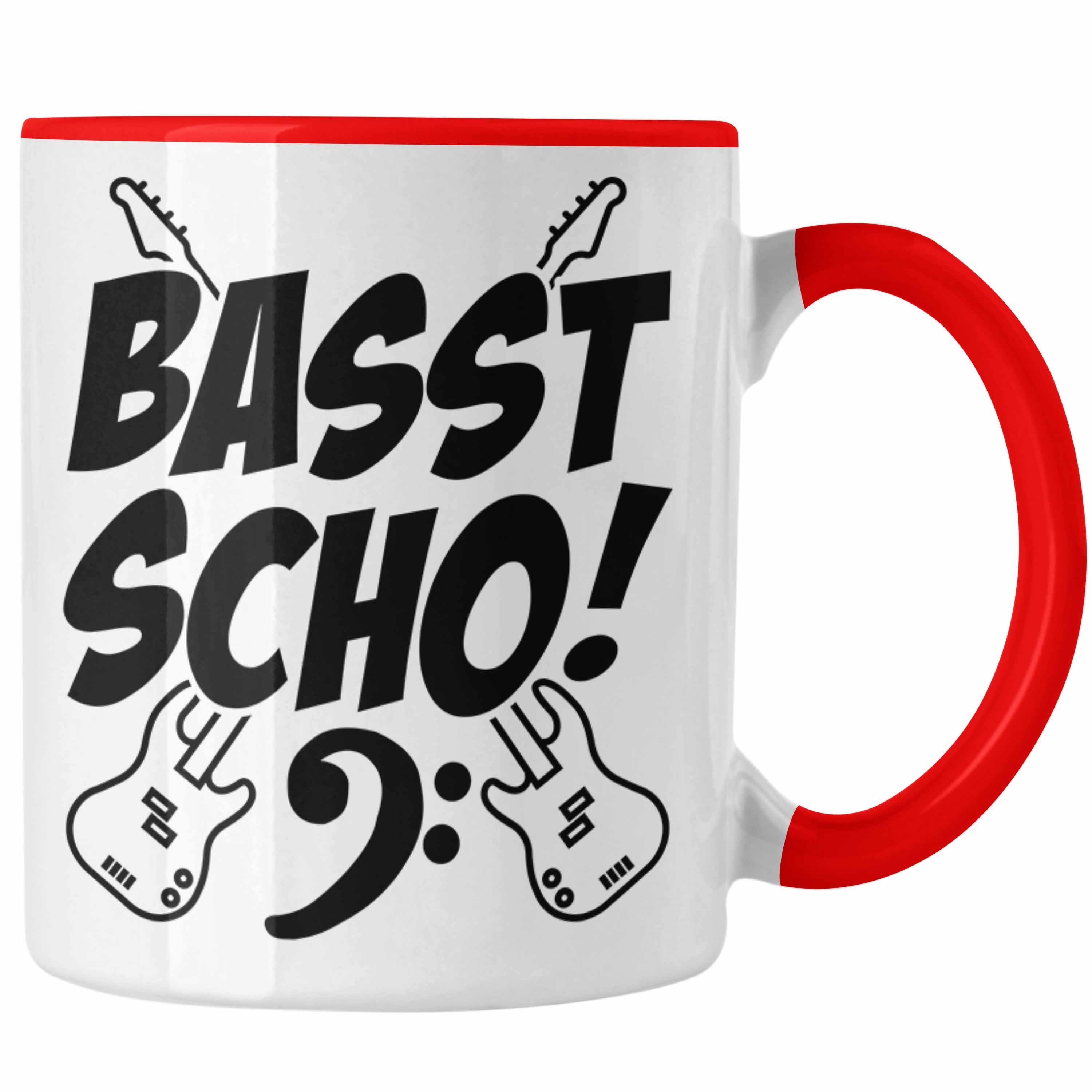 Trendation Tasse Bassist Tasse Geschenk Bass-Spieler Geschenkidee Kaffee-Becher Basst S Rot