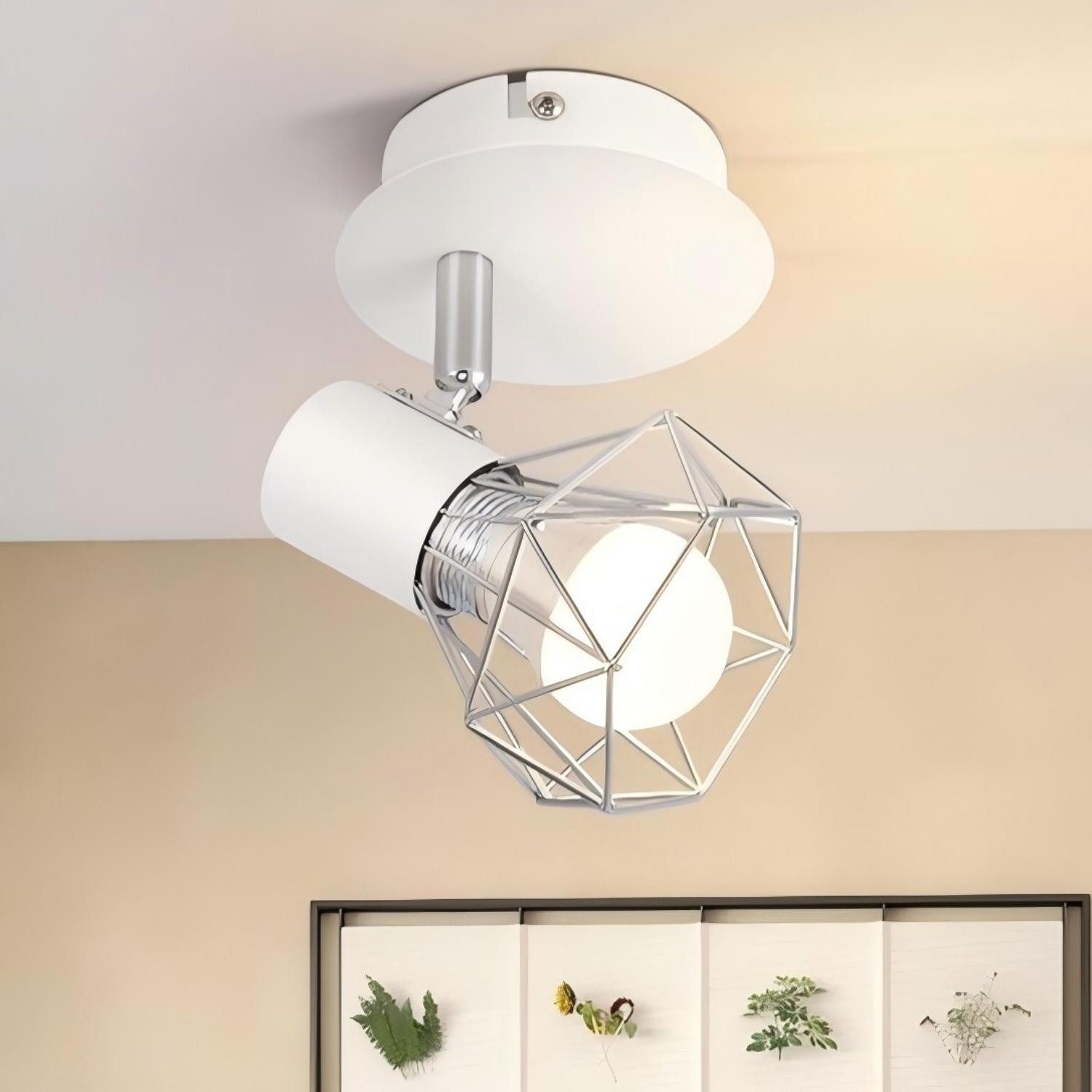 ZMH Wandleuchte Retro Wandstrahler Vintage Wandspot - E14 Verstellbare 350° Flur, OHNE Leuchtmittel, 1 Flammig Küchenlampe für Flur Schlafzimmer, Weiß/Schwarz