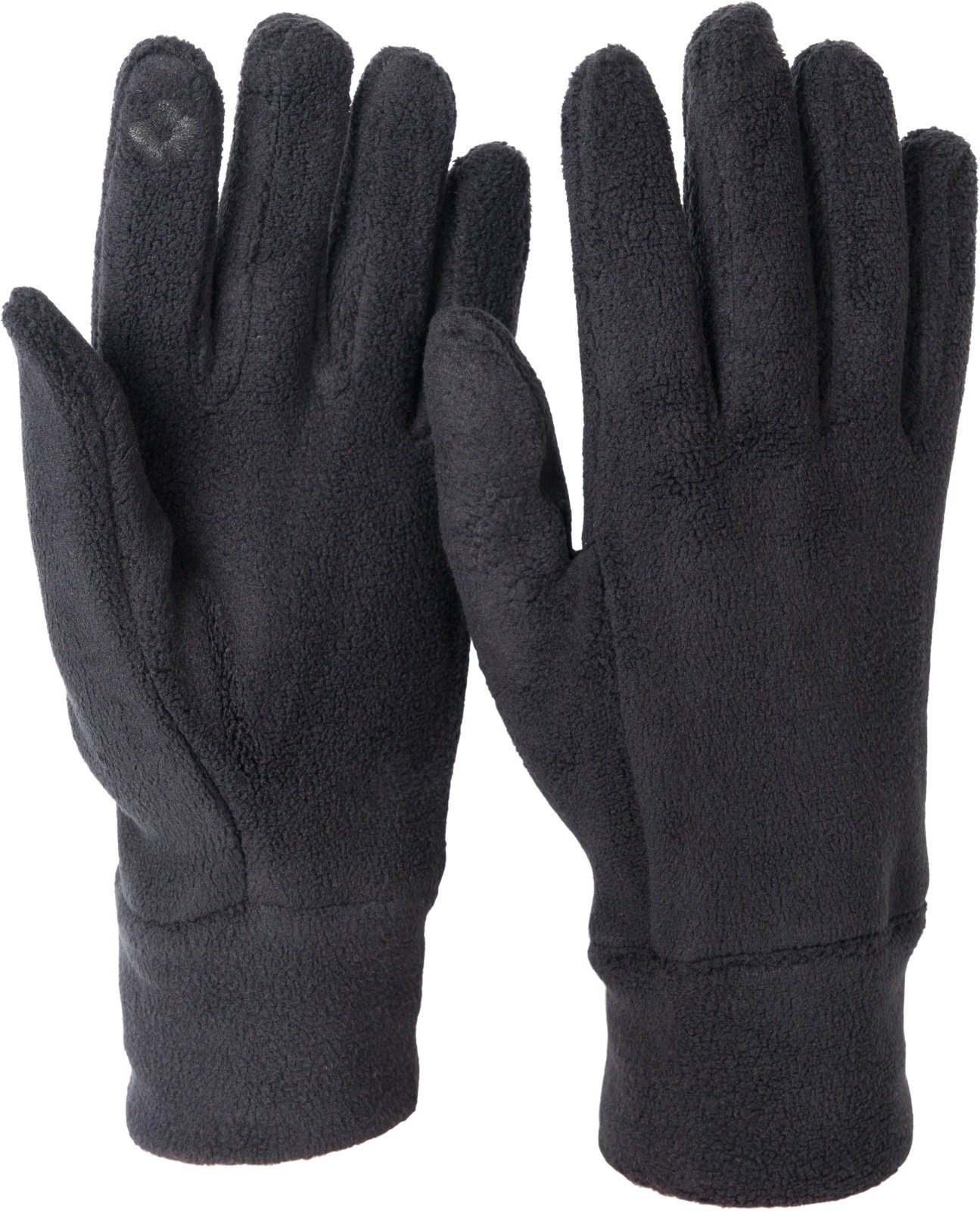 styleBREAKER Fleecehandschuhe Einfarbige Touchscreen Fleece Handschuhe Schwarz