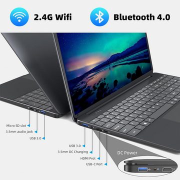 SGIN Leistungsstarker Notebook (Intel, UHD Grafiks 600, 256 GB SSD, 8GB RAM, mit Multifunktionsschnittstelle, lange Akkulaufzeit)