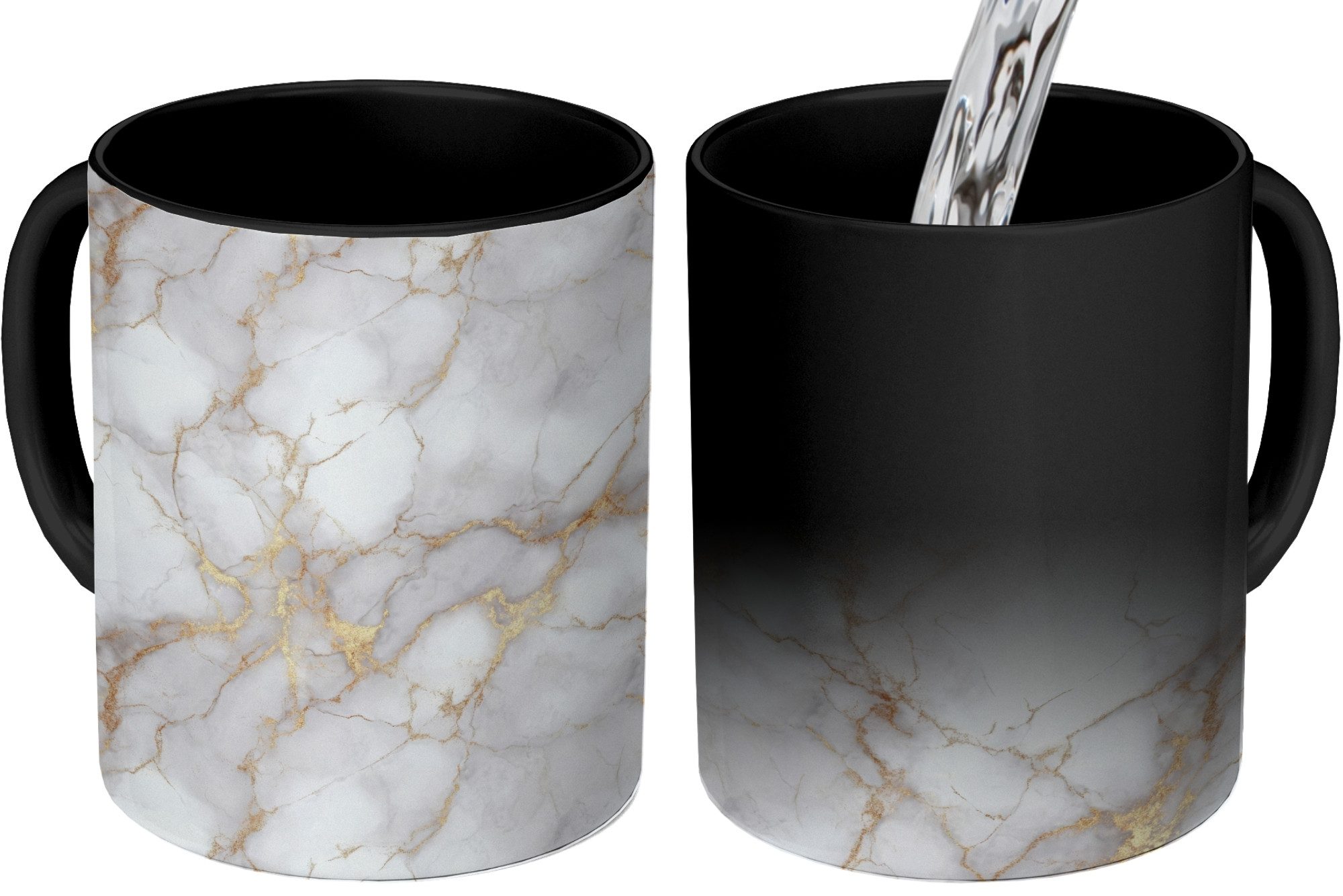 Tasse Weiß - Gold - Marmor - Grau