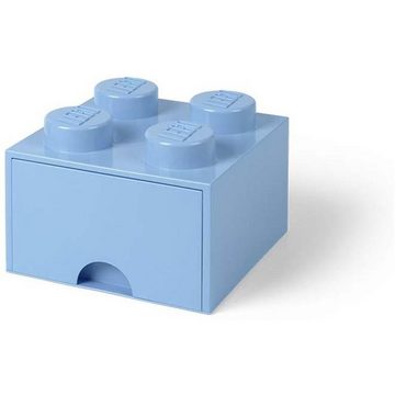 Room Copenhagen Aufbewahrungsdose LEGO® Storage Brick 4 Hellblau, mit Schublade, Baustein-Form, stapelbar