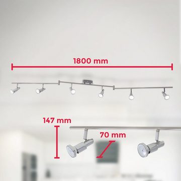 B.K.Licht LED Deckenspots, LED wechselbar, Warmweiß, Deckenleuchte, schwenkbar, drehbar, chromfarbene Spots inkl. 5W 400lm