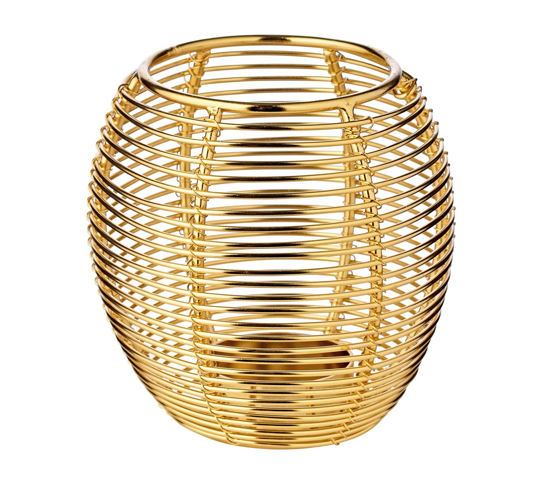 EDZARD Windlicht Susi (2er, Set), mit im cm Kerzenhalter Ø Messing cm, aus 9,5 Kerzenhalter-Set vernickeltem Höhe moderenen Design, 10 Gold-Optik