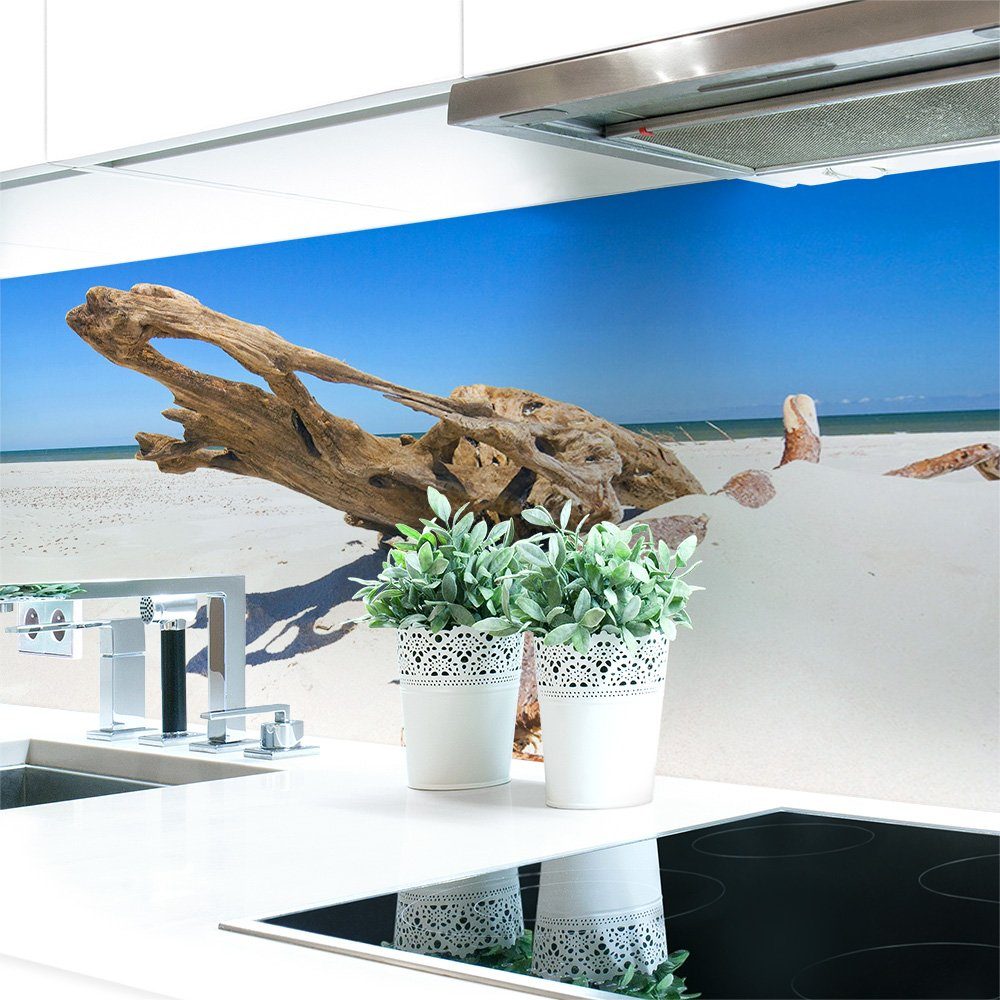 Hart-PVC 0,4 mm Baumstamm DRUCK-EXPERT Küchenrückwand selbstklebend Premium Strand Küchenrückwand