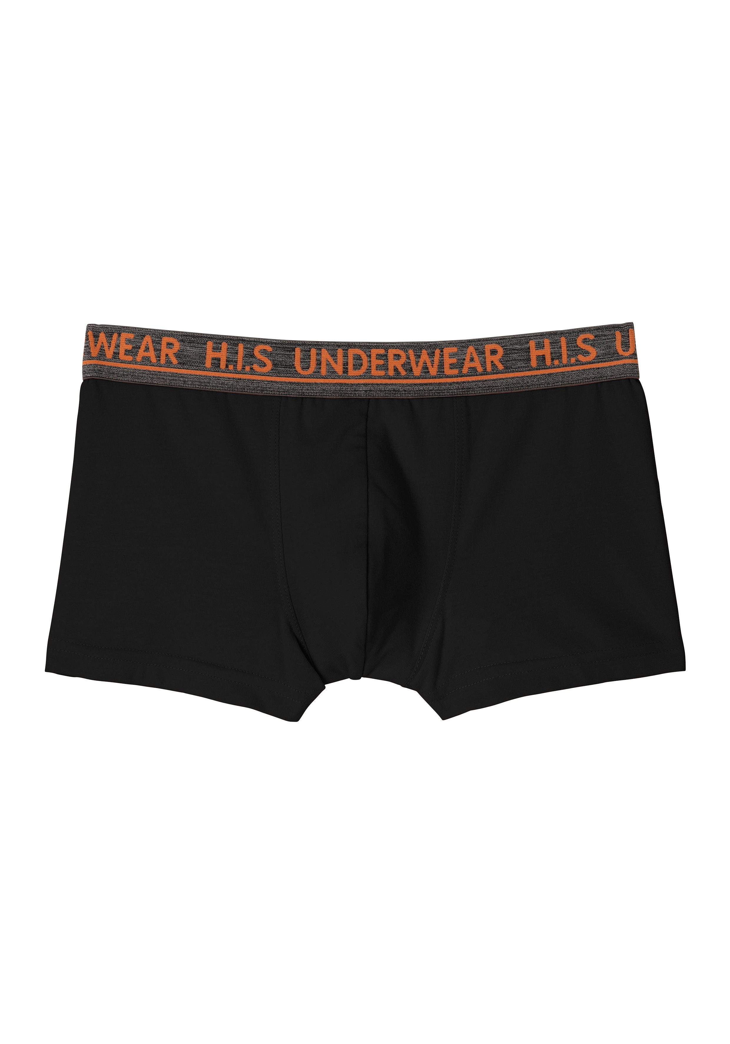 H.I.S Boxer (Packung, meliertem orange, anthrazit-meliert, Webbund schwarz, Logo für grau-meliert 4-St) Jungen mit