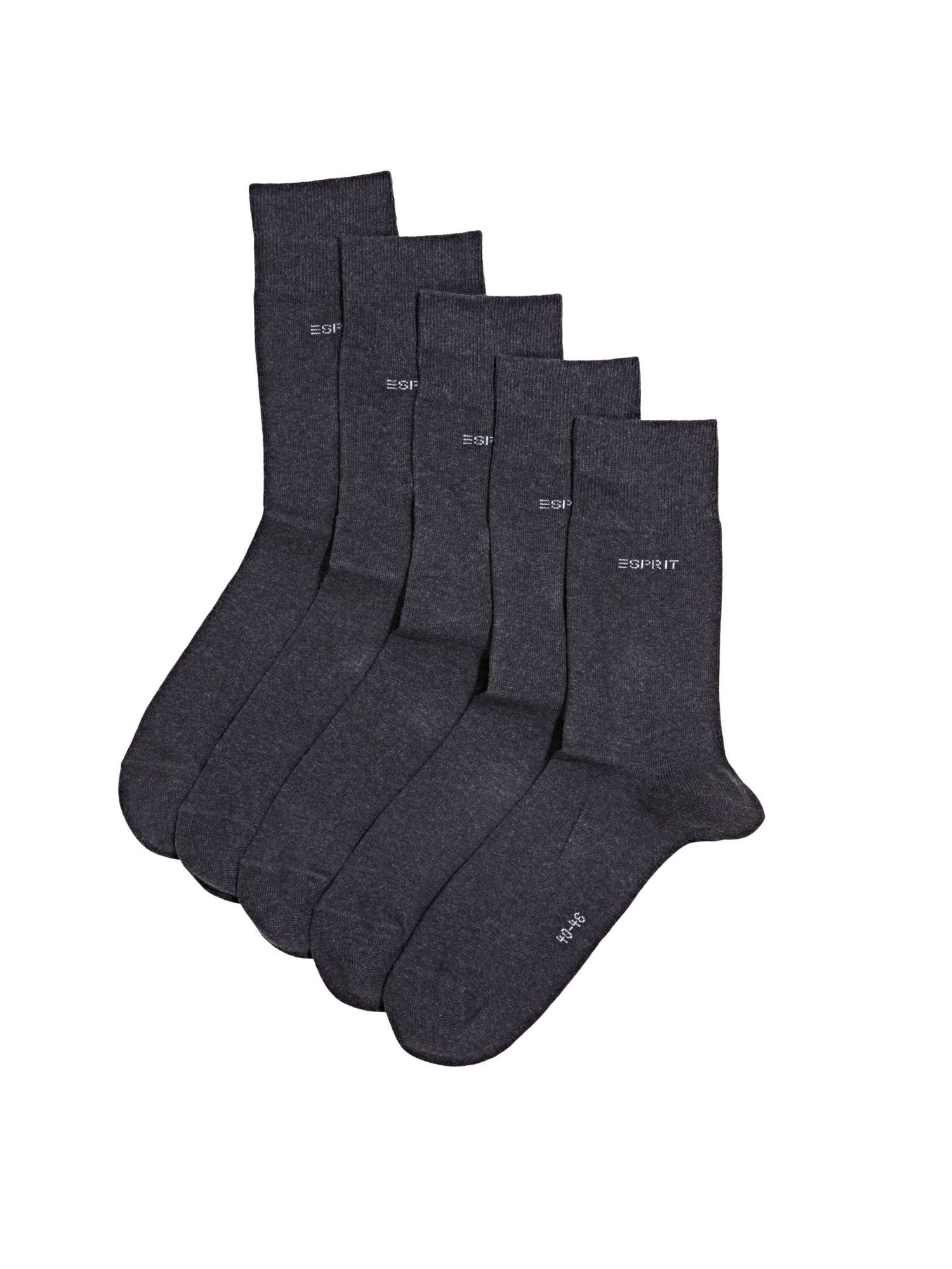Bio-Baumwollmix Esprit ANTHRACITE MELANGE 5er-Pack Socken, Socken