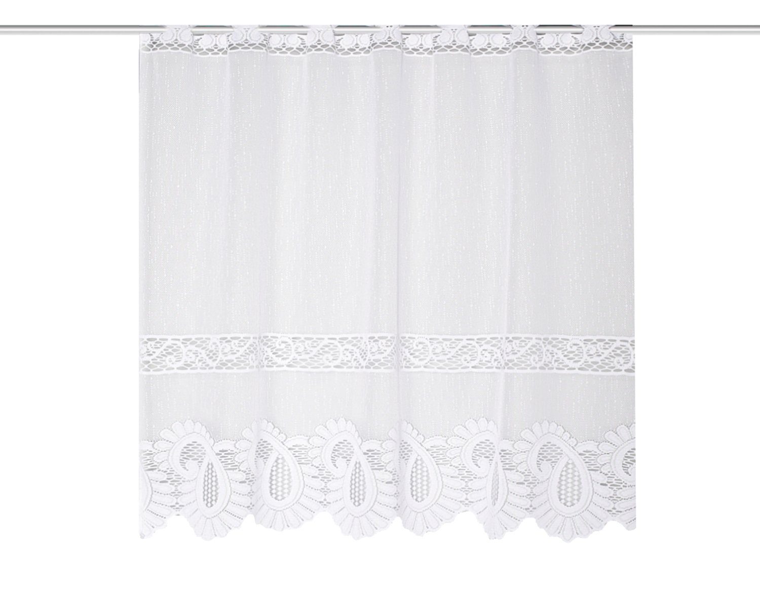 HOME WOHNIDEEN Scheibengardine 022357 Cafehaus LEONORA Jacquard fein, weiß, versch. Größen (1 St), transparent, Polyester