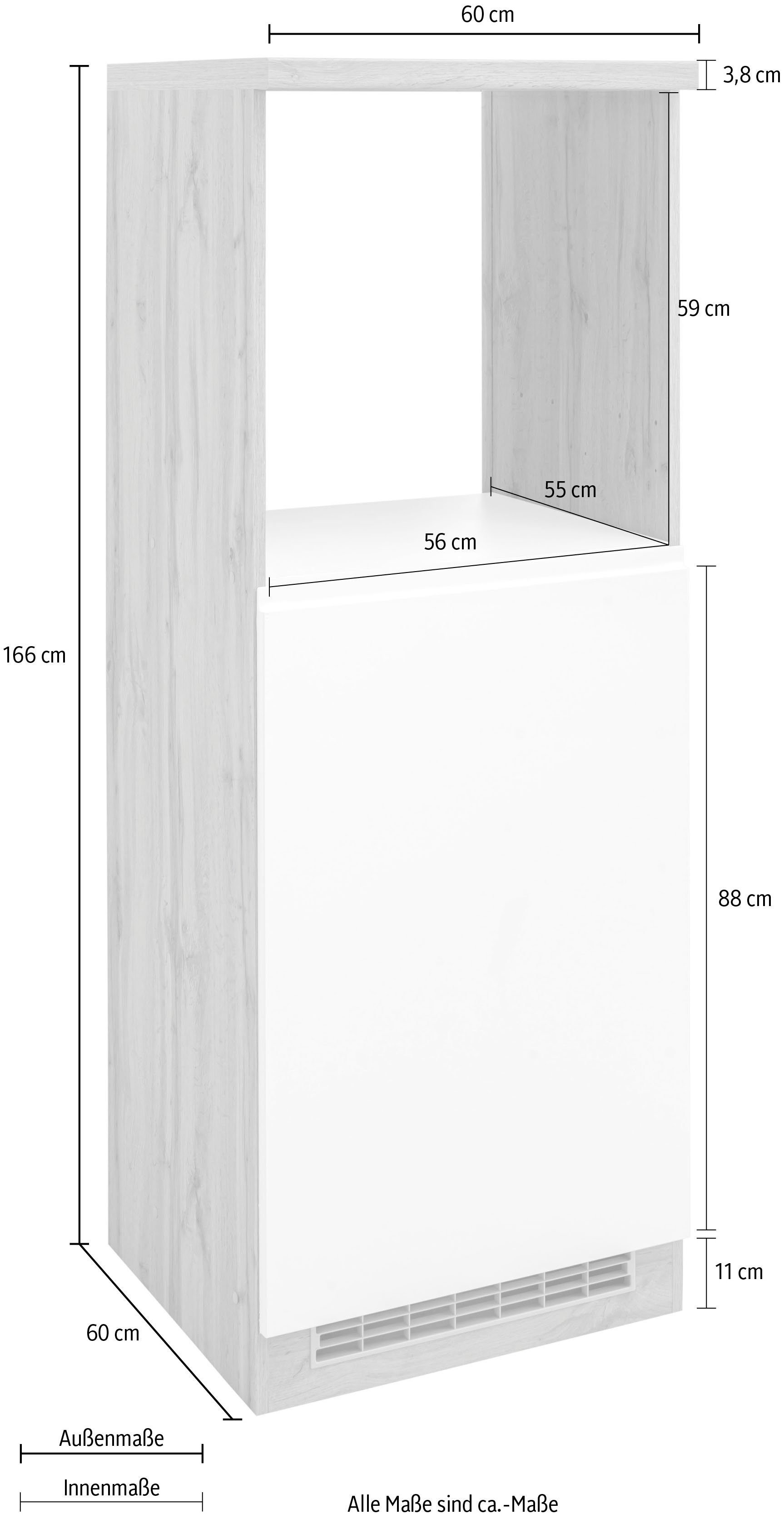 HELD grau Backofen-/Kühlschrankumbau cm Matt | breit, 60 MÖBEL >>Bruneck<< MDF-Fronten grafit Bruneck Umbauschrank