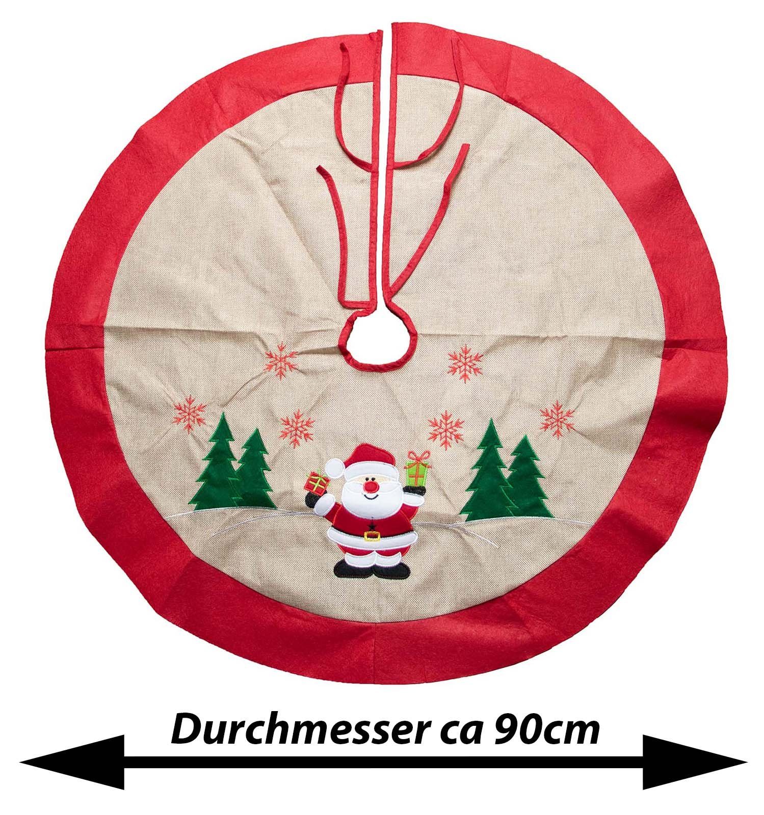 Nikolaus Weihnachtsbaumdecke Motiv: 90cm peveha24 - Weihnachtsbaumdecke