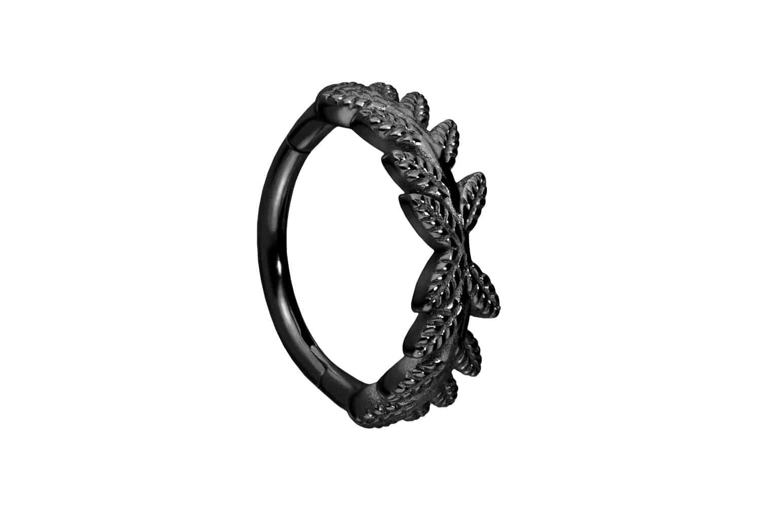 PIERCINGLINE Nasenpiercing Chirurgenstahl Segmentring Clicker BLÄTTERKRANZ günstig online kaufen