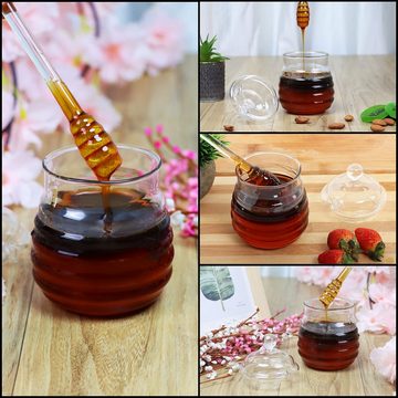 Belle Vous Aufbewahrungsdose Honigglas mit Honiglöffel - 400 ml, Honey Jar with Honey Spoon - 400 ml