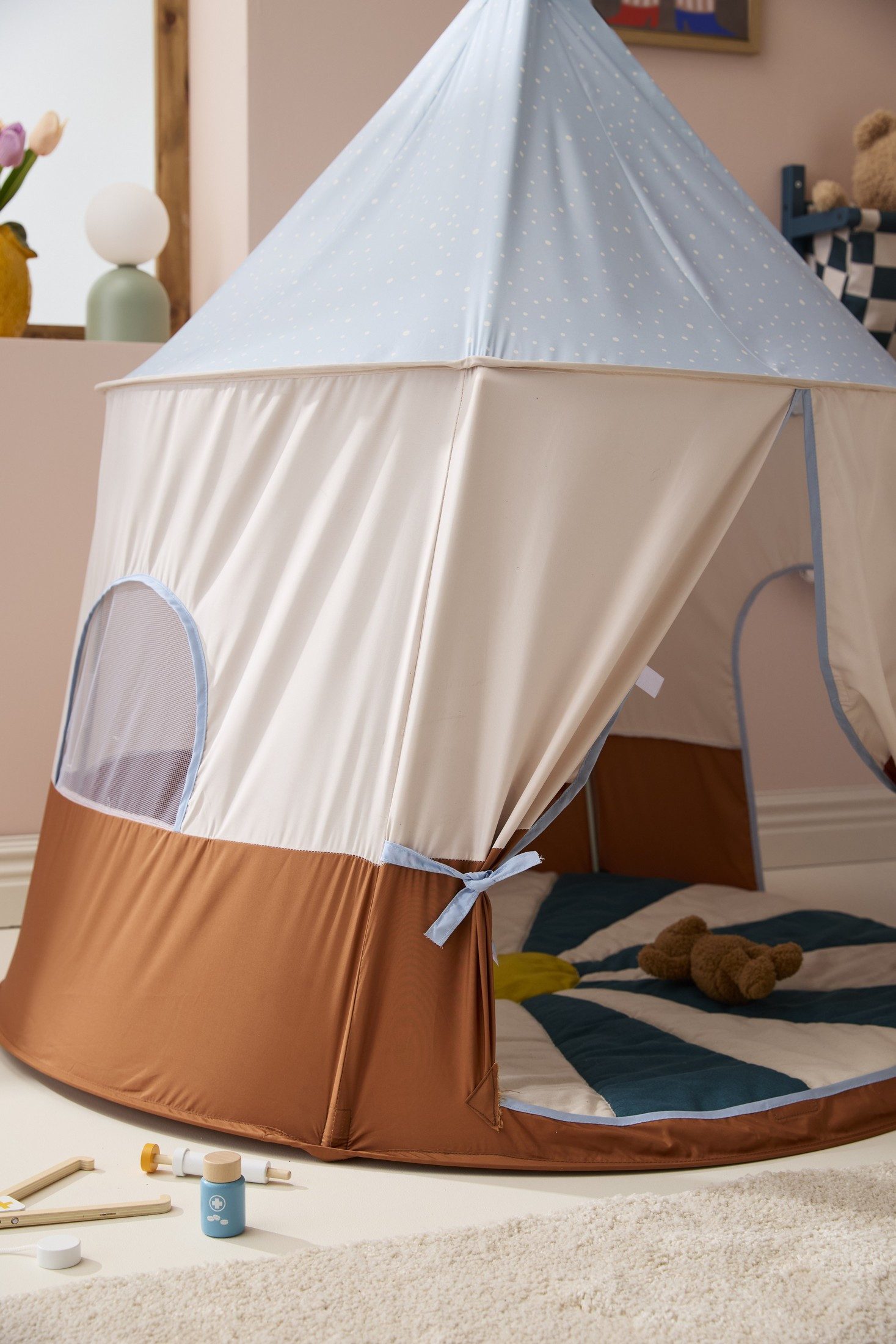 Kids Concept Spielzelt Kids Concept - Spielzelt Zirkus blau - Höhe 115 cm günstig online kaufen