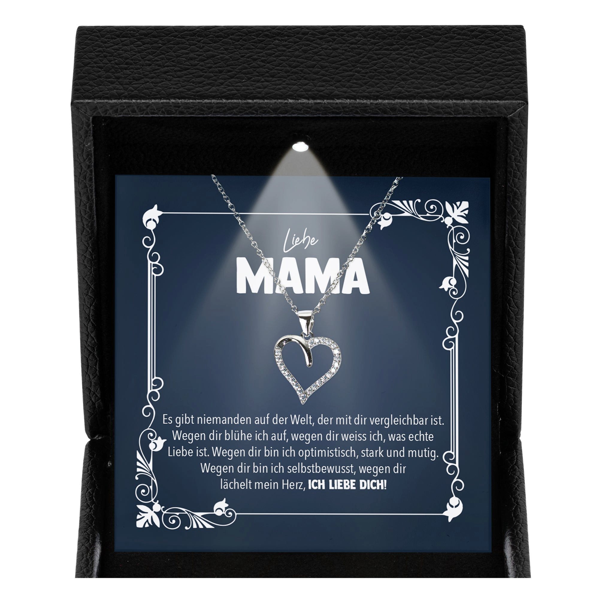 Valentinstagsgeschenk 22Feels Schmuckset Liebe Mama Geschenk Muttertag Frauen Halskette Damen Herz Collier (Geschenkset), Silber 925/000, Geschenkset