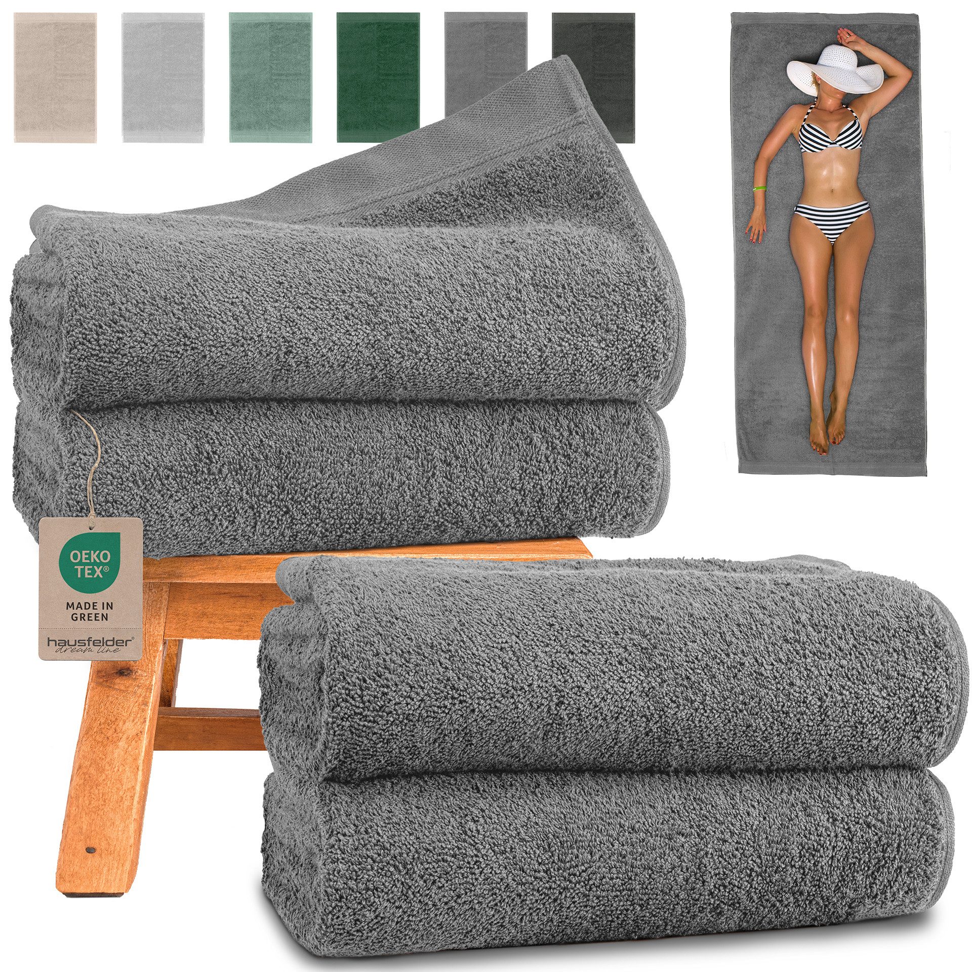 Hausfelder Saunatuch Premium Saunatücher 4er Set günstig online kaufen