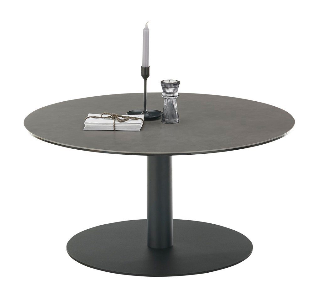 MCA furniture Couchtisch Couchtisch Tartu, anthrazit / schwarz, rund Ø 80 cm (no-Set), Breite 80 cm,Tischplatte aus Keramik