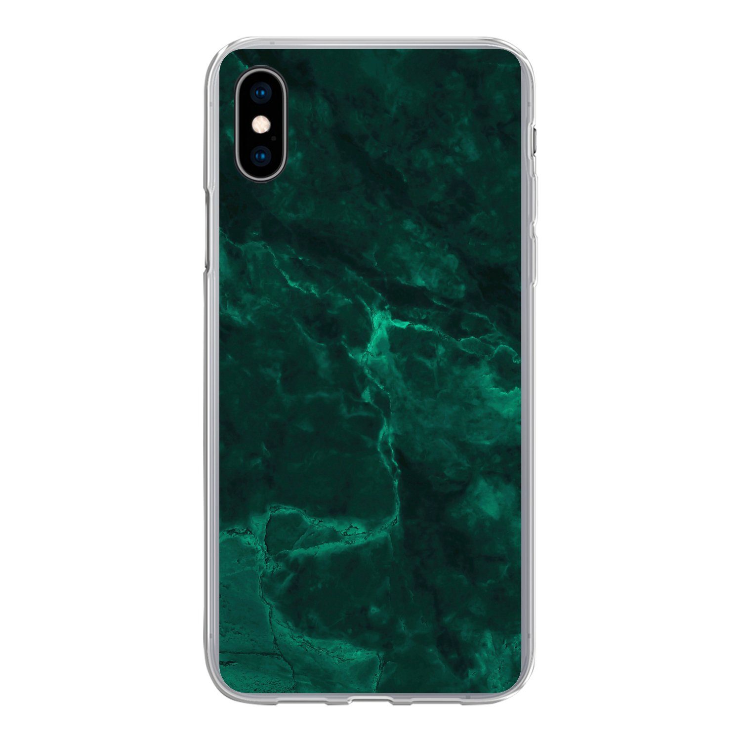 MuchoWow Handyhülle für Apple iPhone XS Marmor - Limone - Grün - Strukturiert - Marmoropti, Smartphone-Bumper, Print, Handy Schutzhülle Dünn