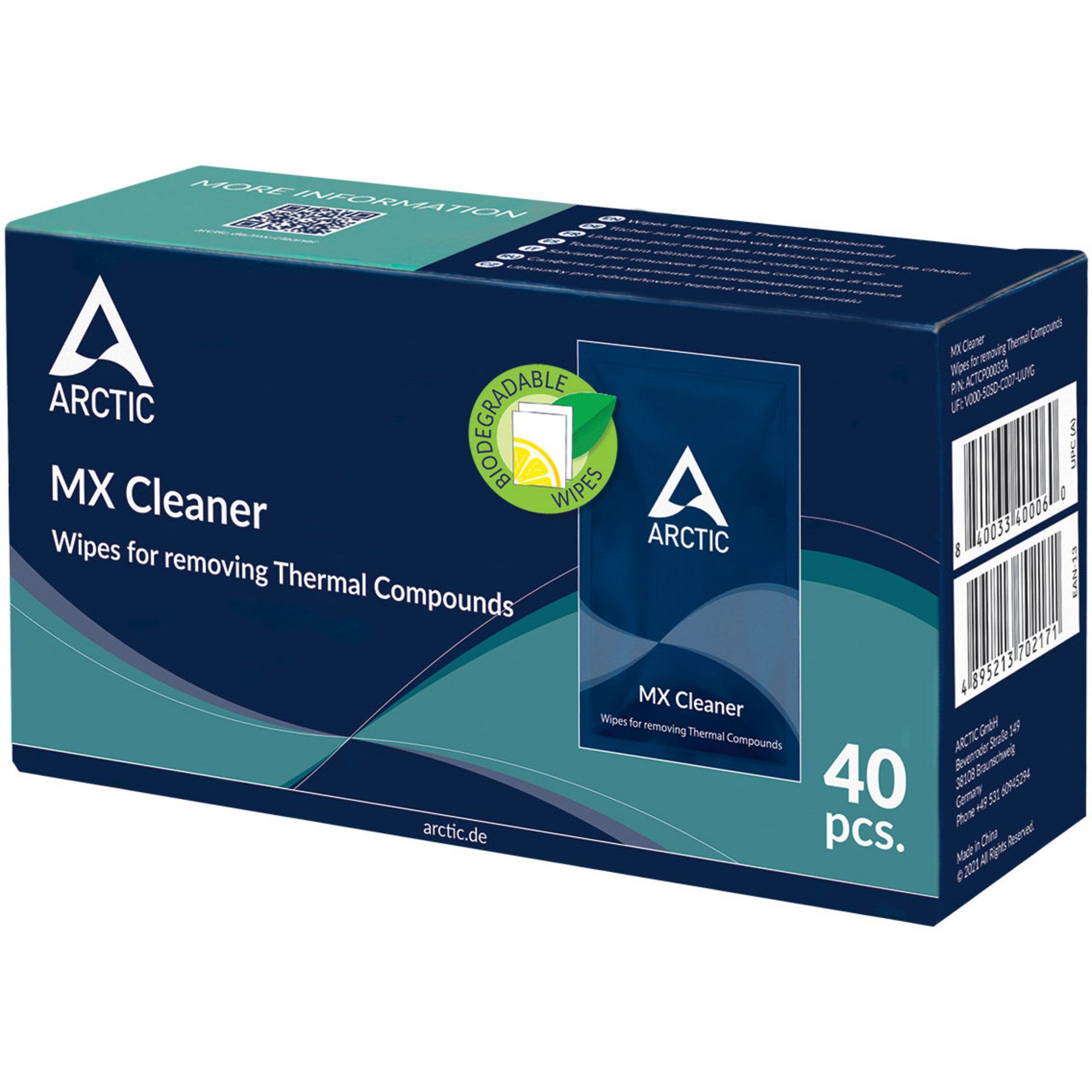 Arctic Wärmeleitpaste ARCTIC MX Cleaner, Reinigungstücher, (40 Stück)