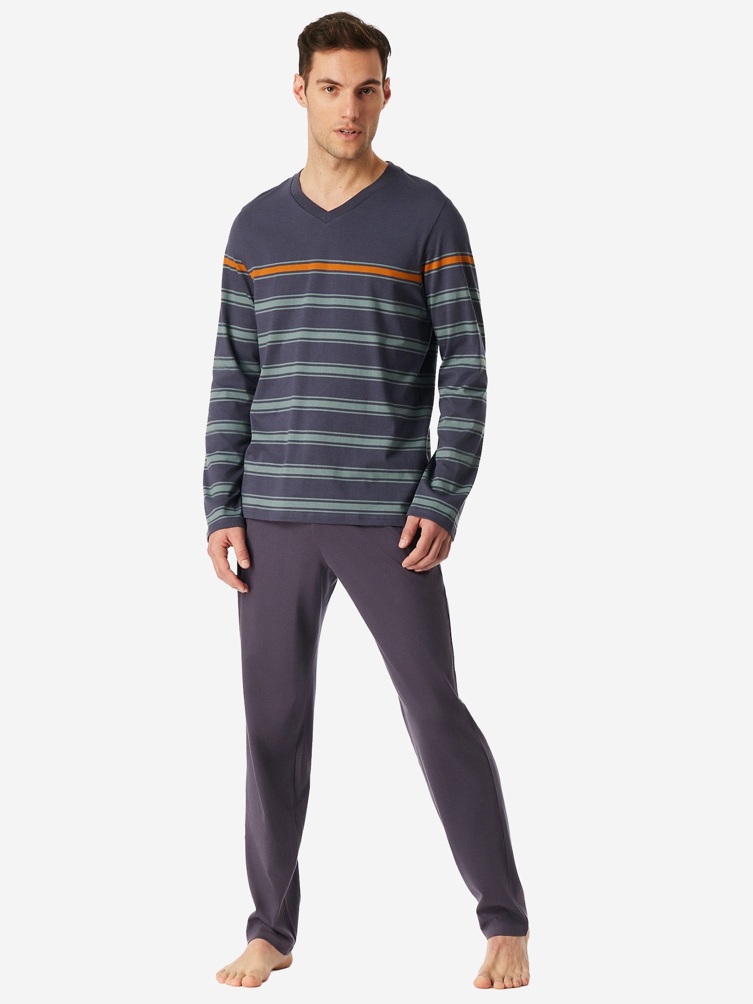 Schiesser Pyjama Casual Nightwear (2 tlg) schlafanzug schlafmode bequem günstig online kaufen