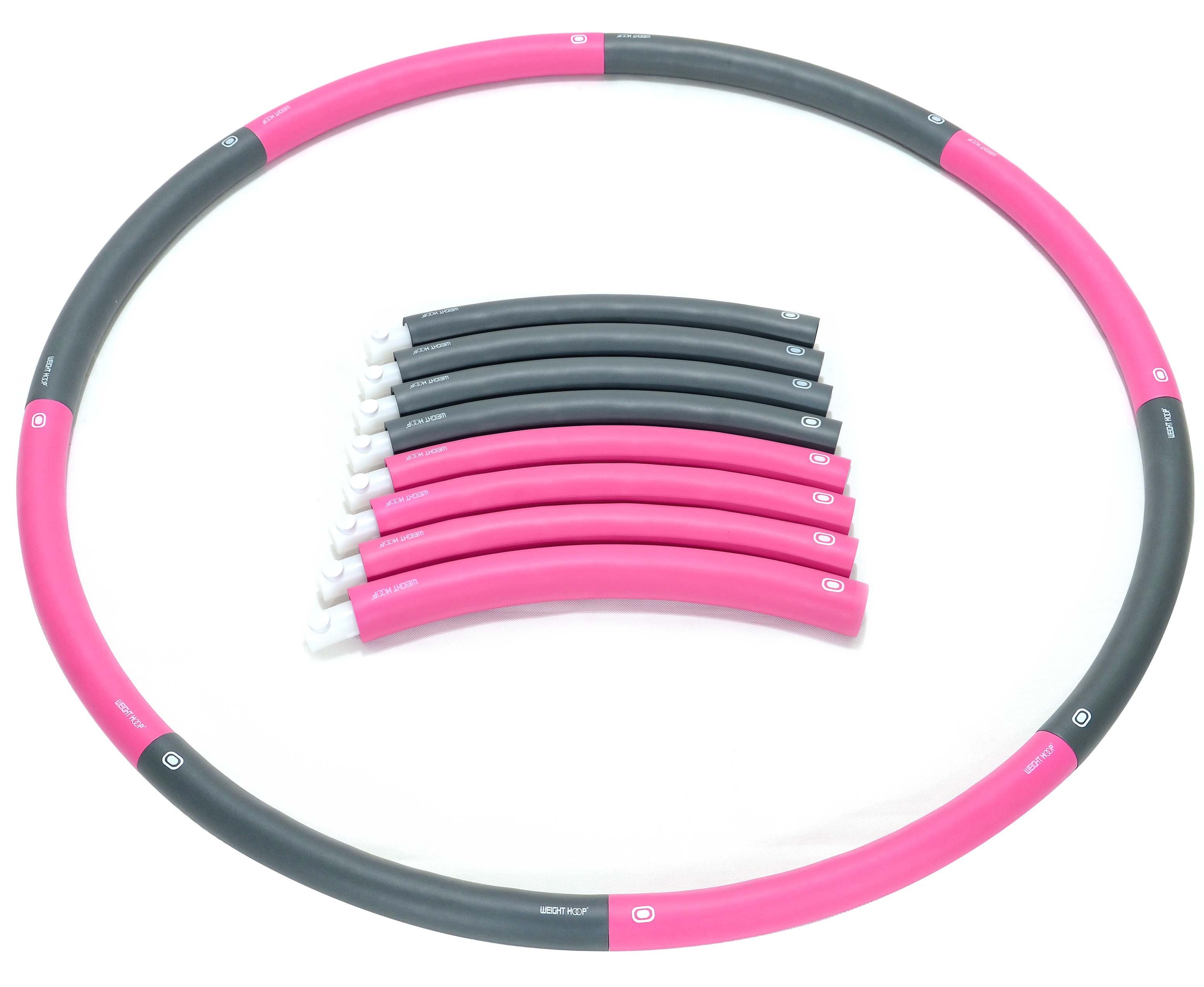 SCHNÜRRLIE Hula-Hoop-Reifen Fitnessreifen 97cm (Größe Pink 8 Elemente abnehmbare einstellbar)