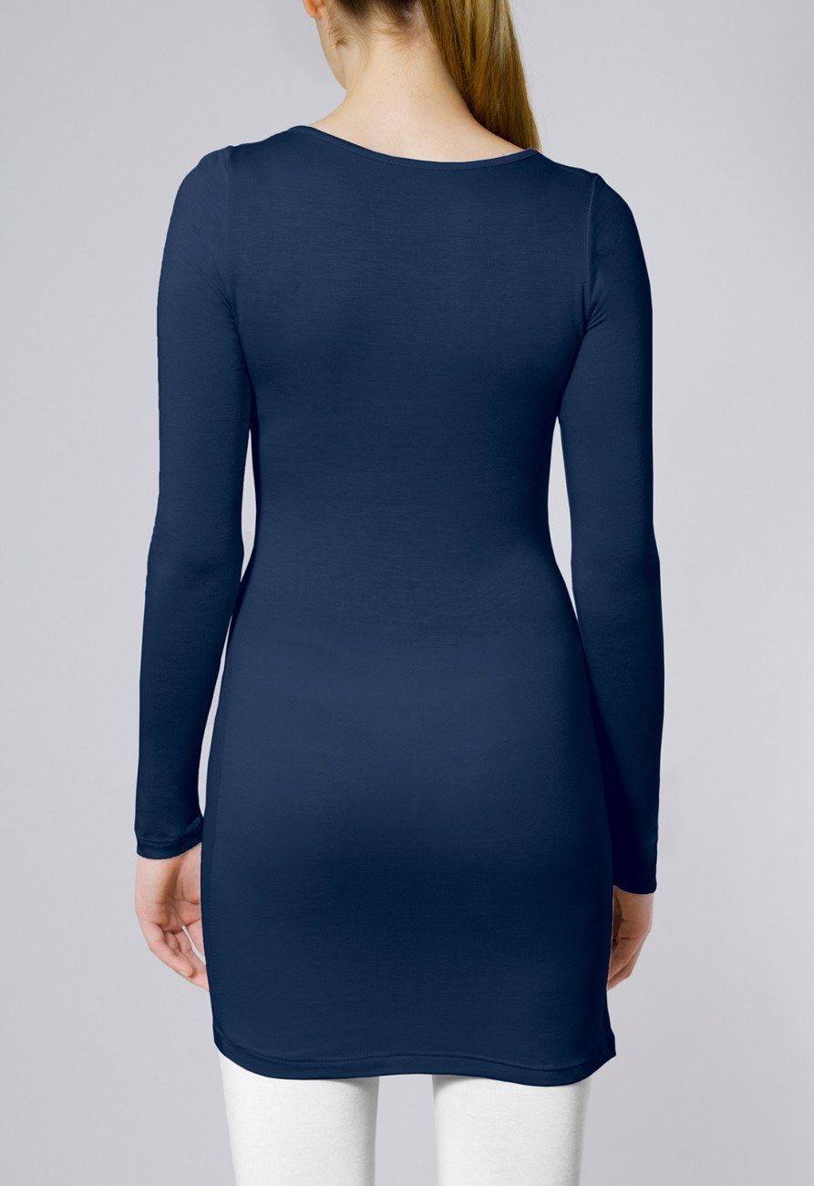 Caspar Langarmshirt MUSE SRT012 langes Damen Basic Shirt