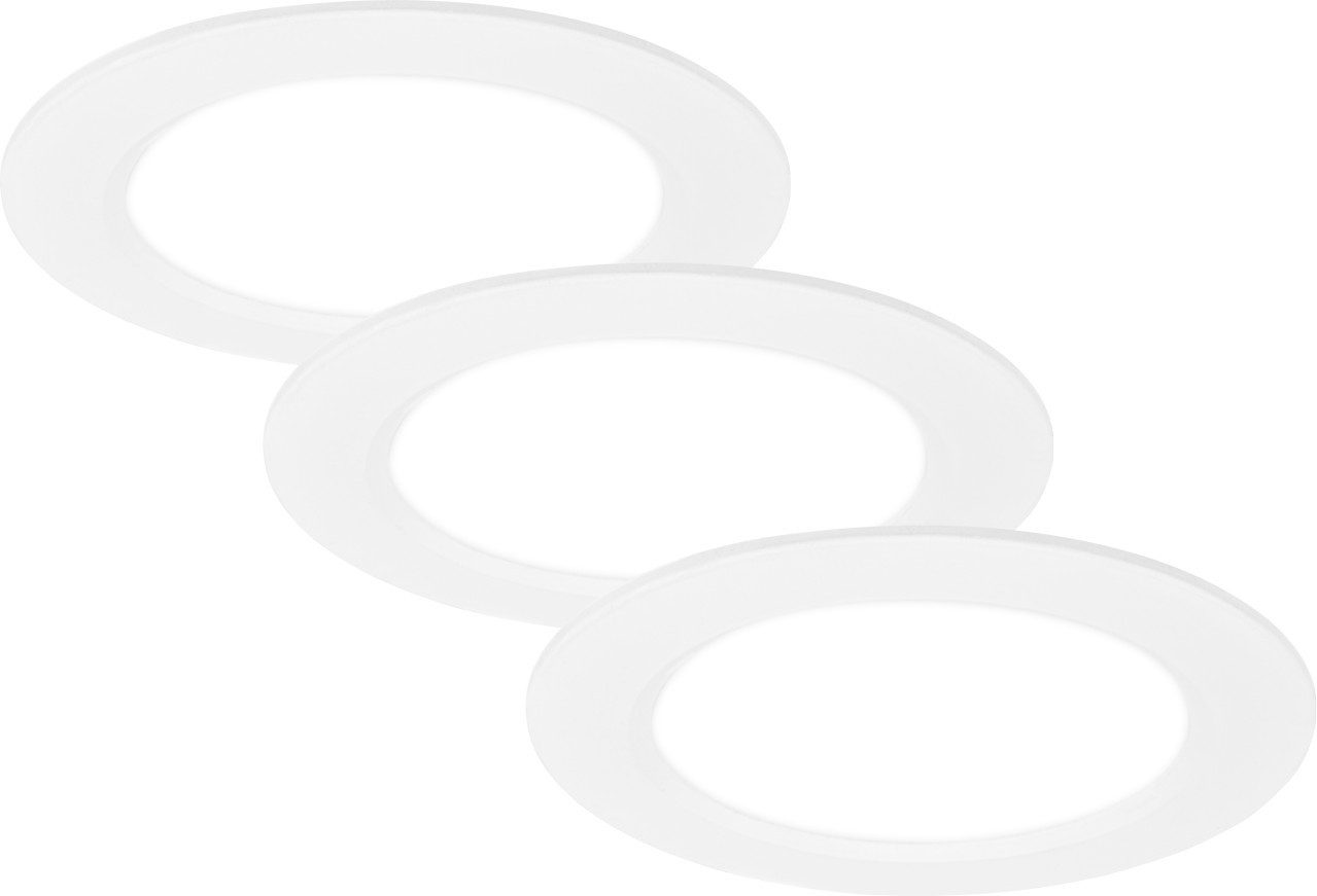 Briloner Leuchten Einbauleuchte Briloner LED-Einbauleuchten Ultraflat 3er Set 6W, Inkl. Leuchtmittel, Nicht dimmbar ohne Bewegungsmelder