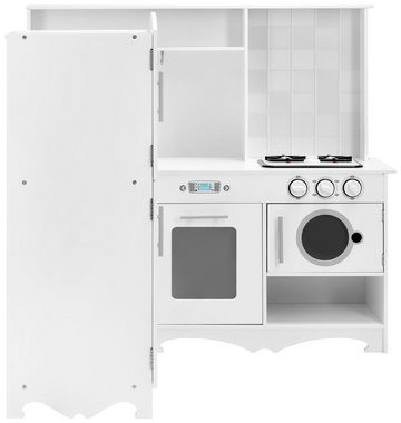 Mamabrum Spielküche XXXL Holz-Eckküche mit Kühlschrank, Backofen, Waschmaschine