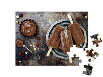 puzzleYOU Puzzle Eis-Pops: Schokoladen-Fudge, Haselnusscreme, 48 Puzzleteile, puzzleYOU-Kollektionen Essen und Trinken