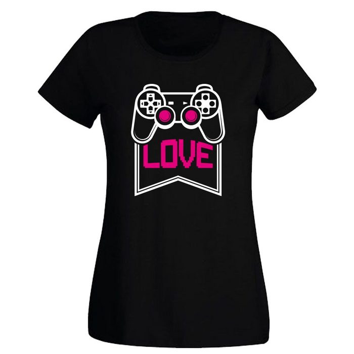 G-graphics T-Shirt Damen T-Shirt - Gaming love mit trendigem Frontprint • Aufdruck auf der Vorderseite • Spruch / Sprüche / Print / Motiv • für jung & alt