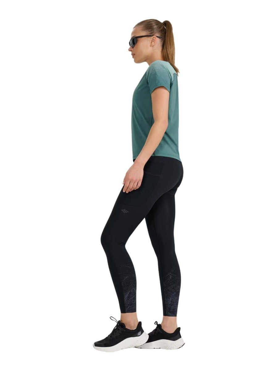 4F Leggings FNK F357 (schnelltrocknend, hoher Bund) schwarz Damen