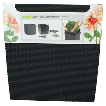 Lechuza® Blumentopf Cube Cottage 50 - graphitschwarz mit Wasserspeicher (1 St)