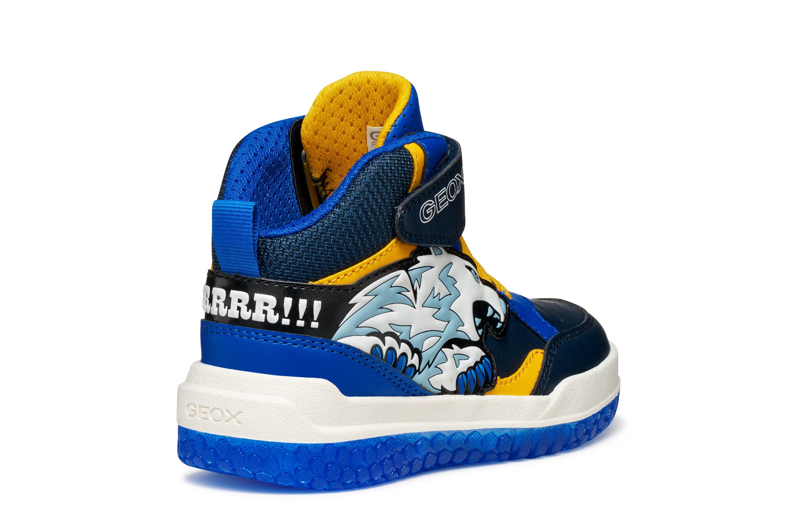 Geox J BUZZERLIGHT BOY Blinkschuh Sneaker Schnürboots mit cooler Blinkfunktion, Größenschablone zum Download