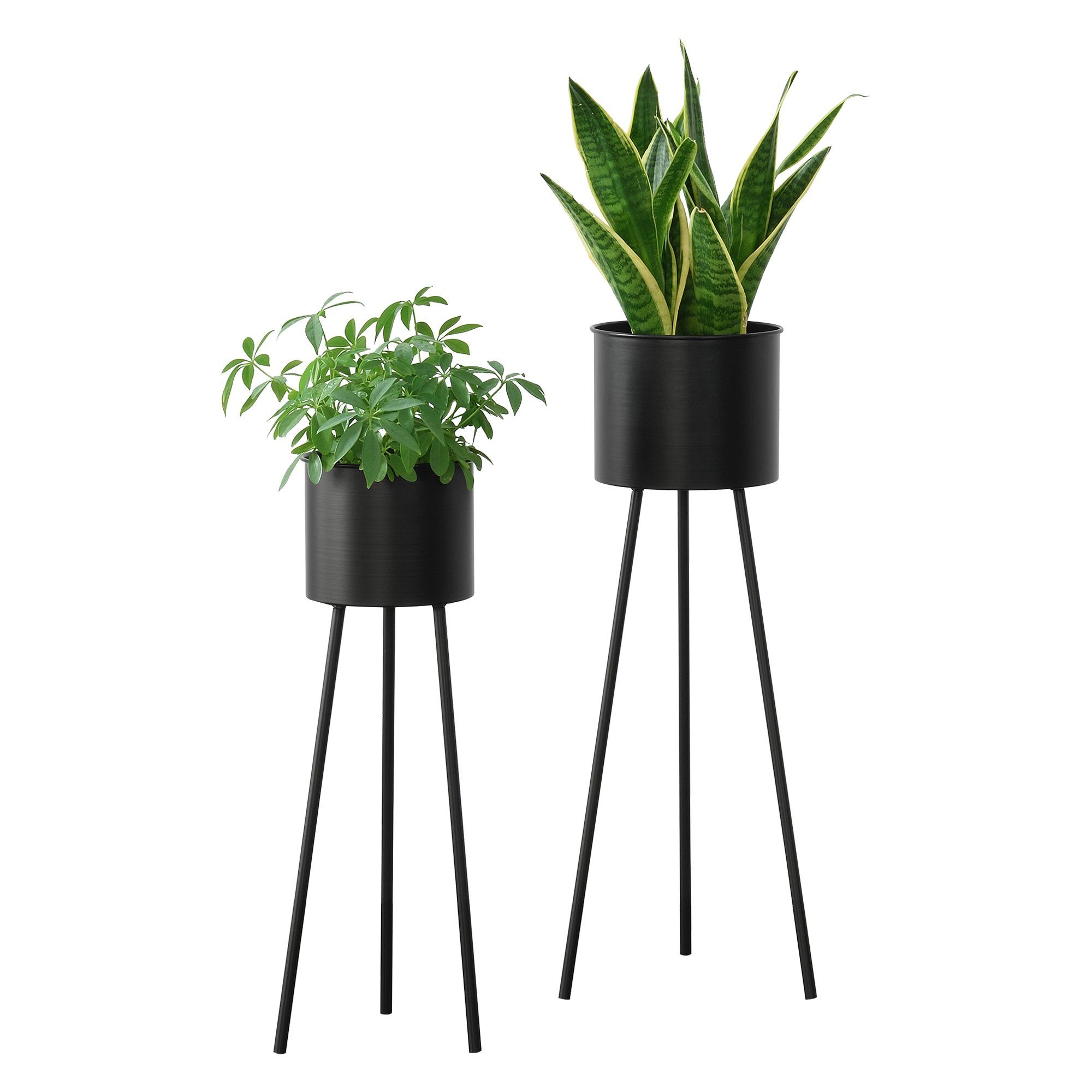 en.casa Blumenständer (2 St), »Dalhem« Blumenkübel 2er Set, Metall, schwarz günstig online kaufen