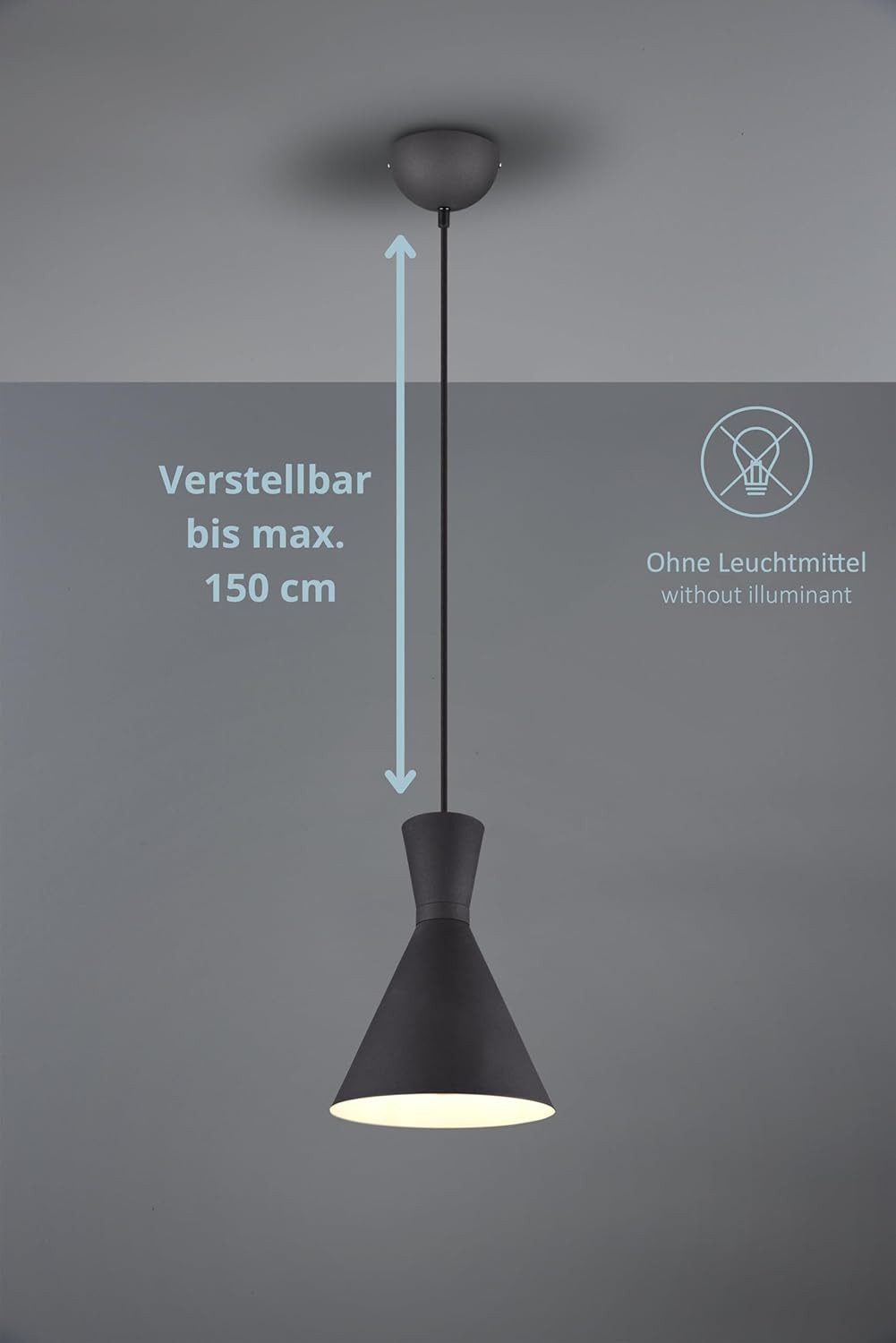 lightling Pendelleuchte Eduard, ohne Leuchtmittel, höhenverstellbar, Deckenmontage, IP20 Indoor