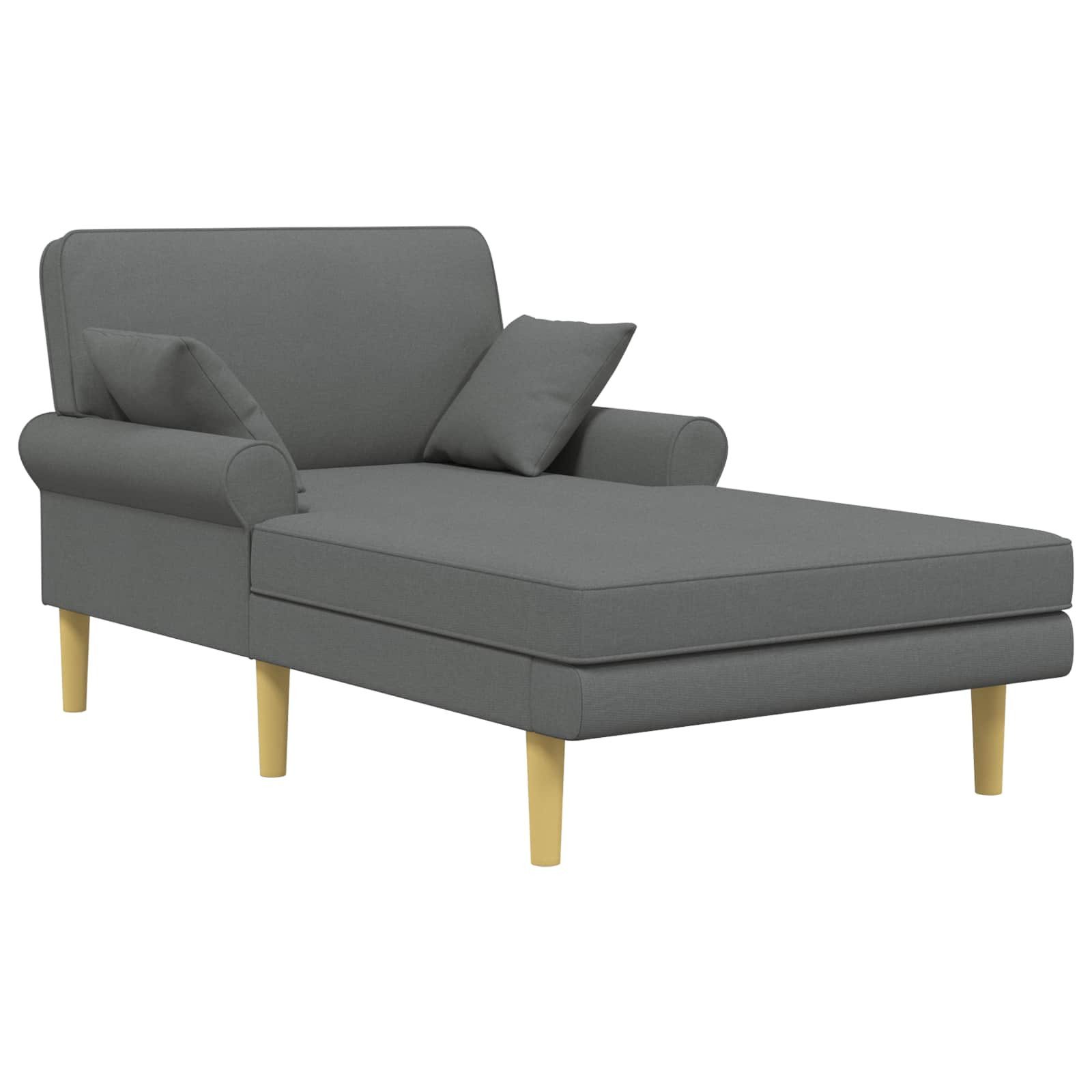 vidaXL Chaiselongue Chaiselongue Dunkelgrau Stoff, 1 Teile
