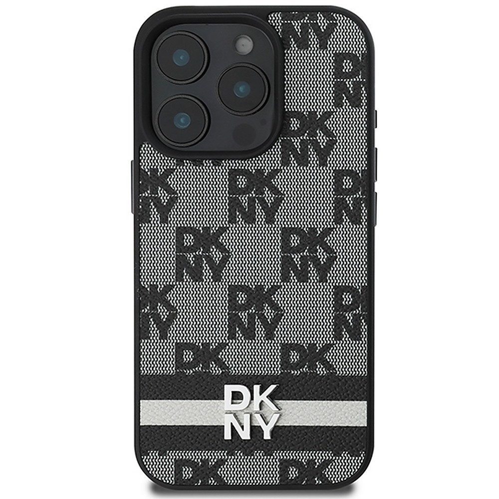 DKNY Handyhülle Schutzhülle Smartphonehülle Karomuster 6,9 Zoll, Karomuster, bedruckte Streifen, Metall-Logo