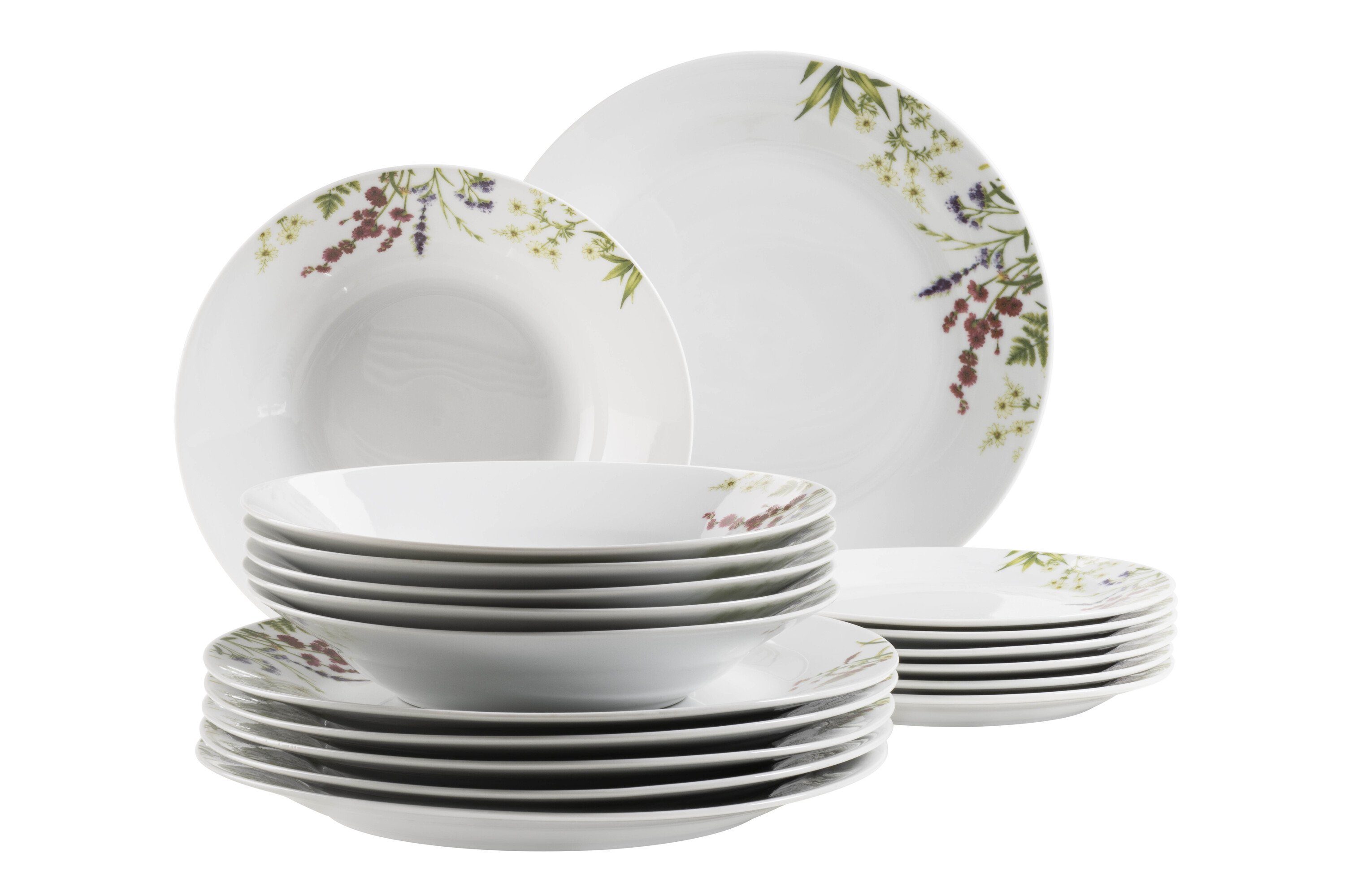 MÄSER Столовый сервиз Herbal Garden (18-tlg), 6 Personen, Porzellan