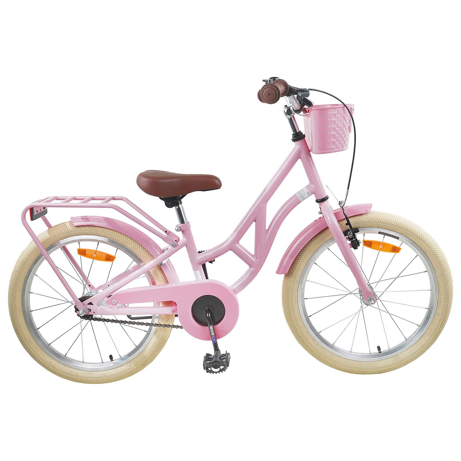 vidaXL Kinderfahrrad 158 x 53 x 100 cm Kinderfahrrad 24 Zoll für 8-12 Jahre alt Hellrosa