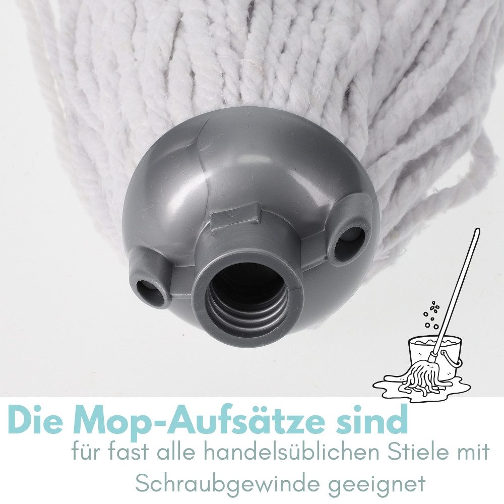 GarPet 12er Set Wischmopp Ersatz Kopf Set Ersatzmop Wischmop Baumwolle 160gr Moppaufsatz – Bild 5 von 5