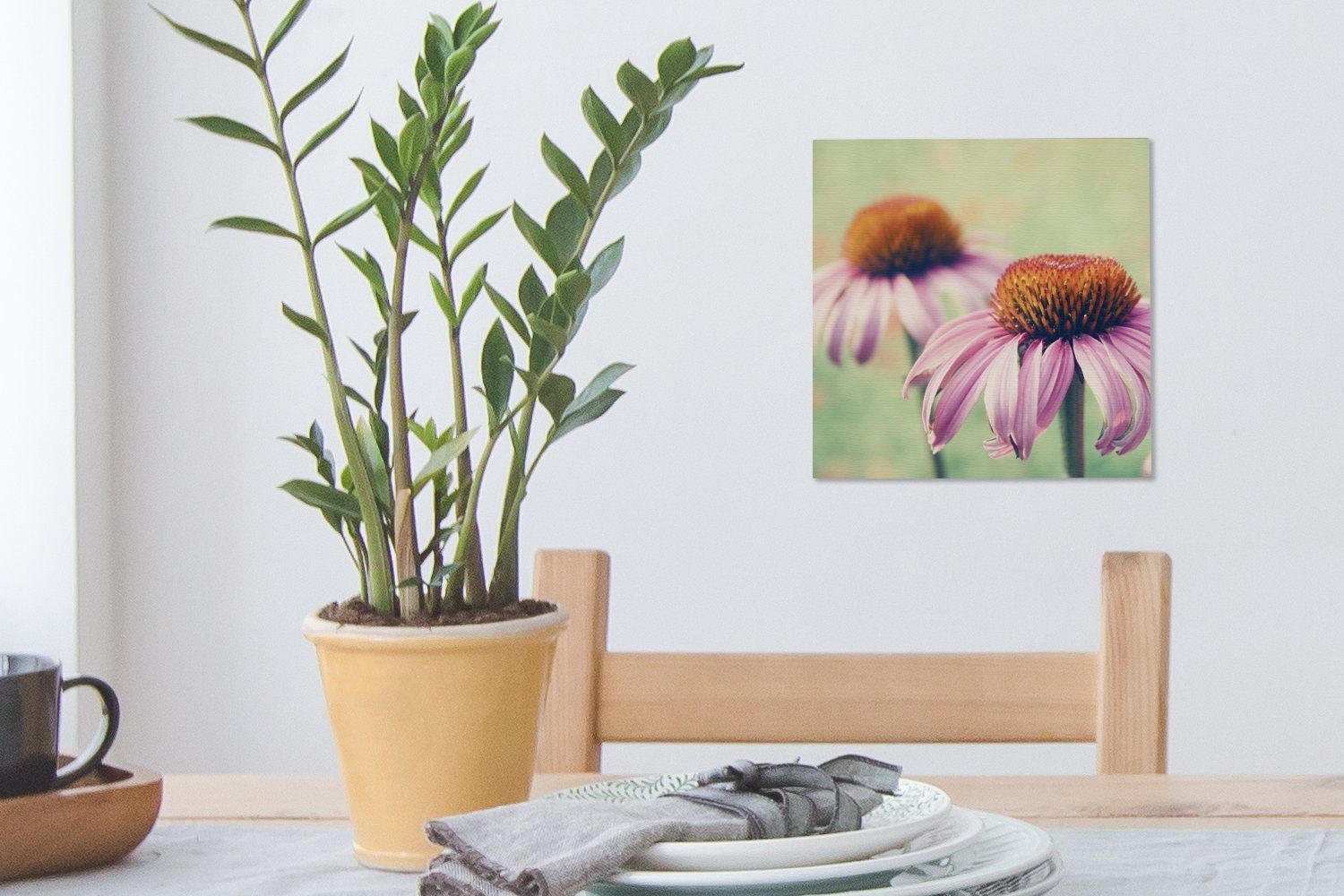 Echinacea, Schlafzimmer OneMillionCanvasses® St), rosa Wohnzimmer Leinwandbild (1 Leinwand Zwei für Bilder
